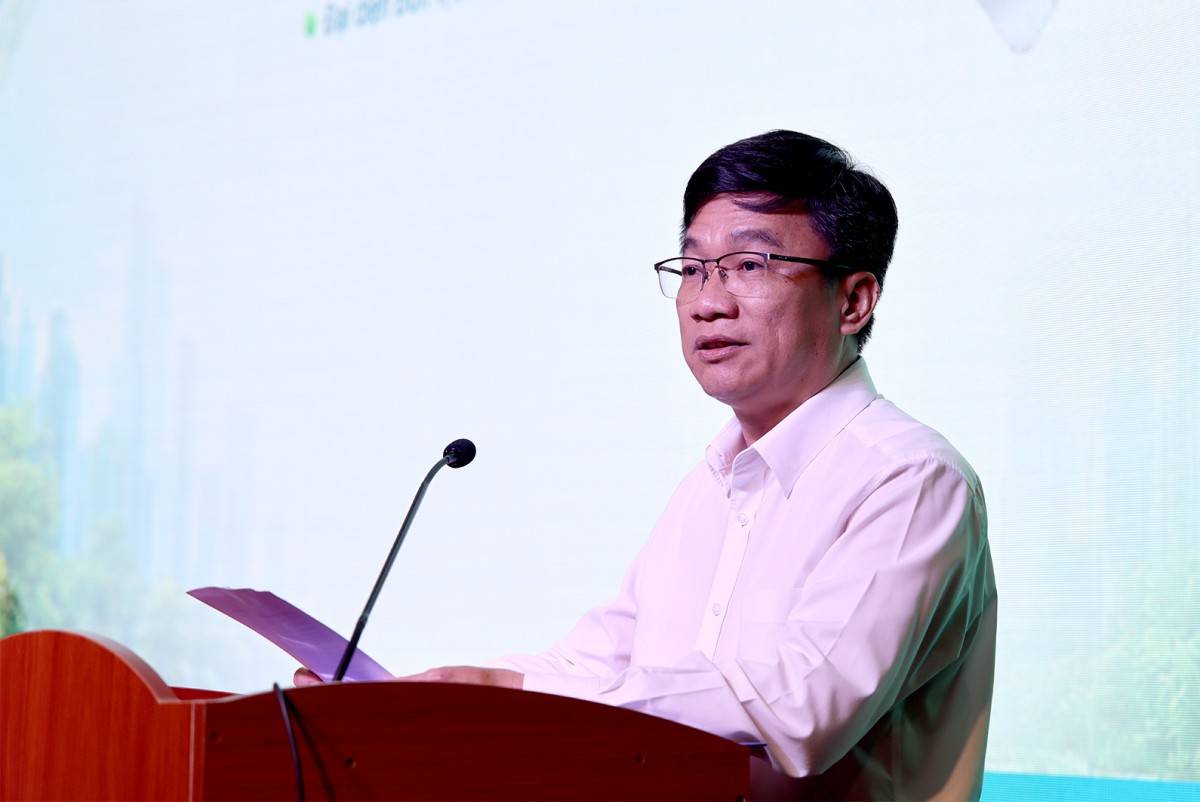  Ông Trần Trọng Thắng - Phó Giám đốc Sở Khoa học Công nghệ TPHCM phát biểu tại diễn đàn Triển lãm hệ sinh thái đô thị xanh tại TP.HCM năm 2026