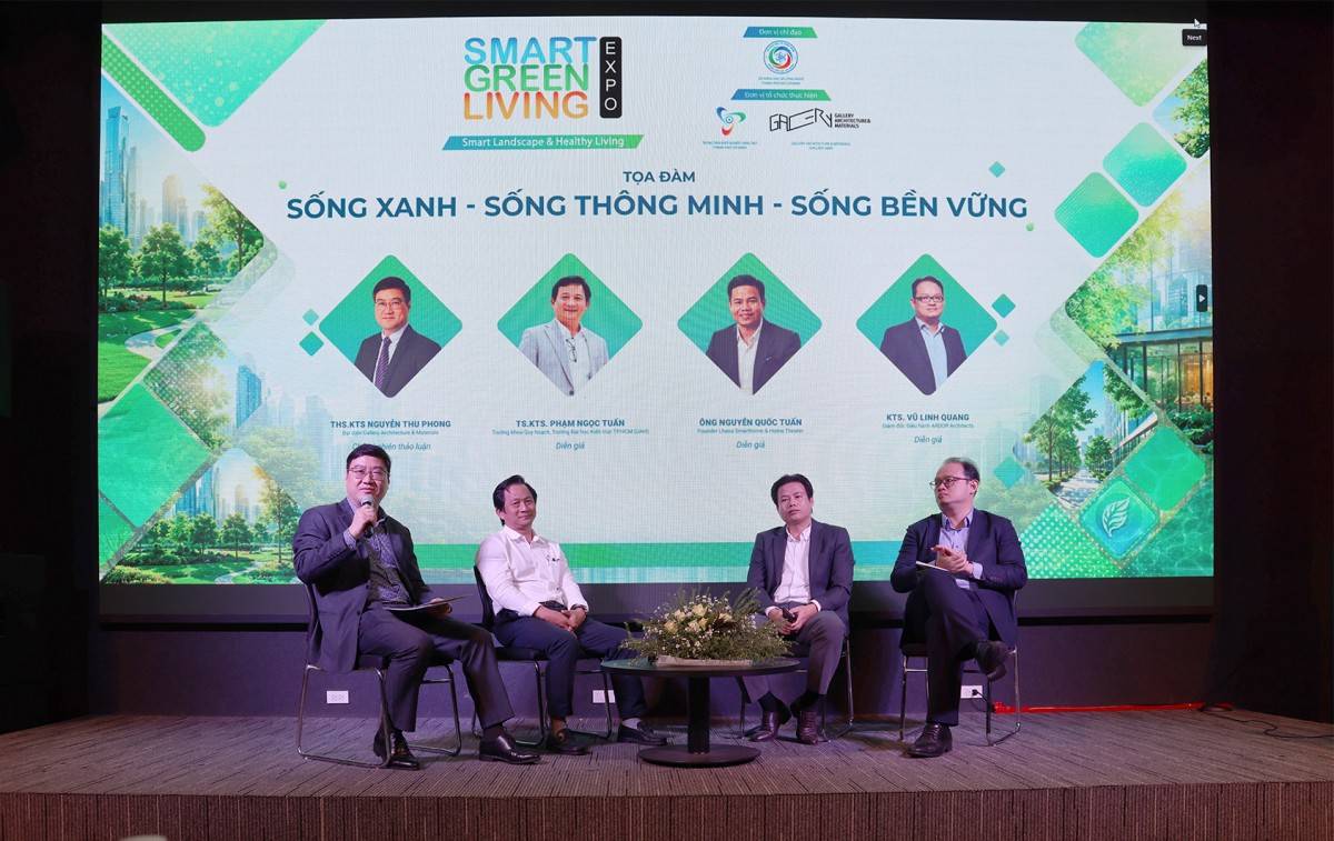 Tọa đàm sống xanh, sống thông minh, sống bền vững với sự tham gia của các diễn giả kinh nghiệm thảo luận chủ đề: Giải pháp hệ sinh thái đô thị xanh ứng dụng công nghệ IoT
