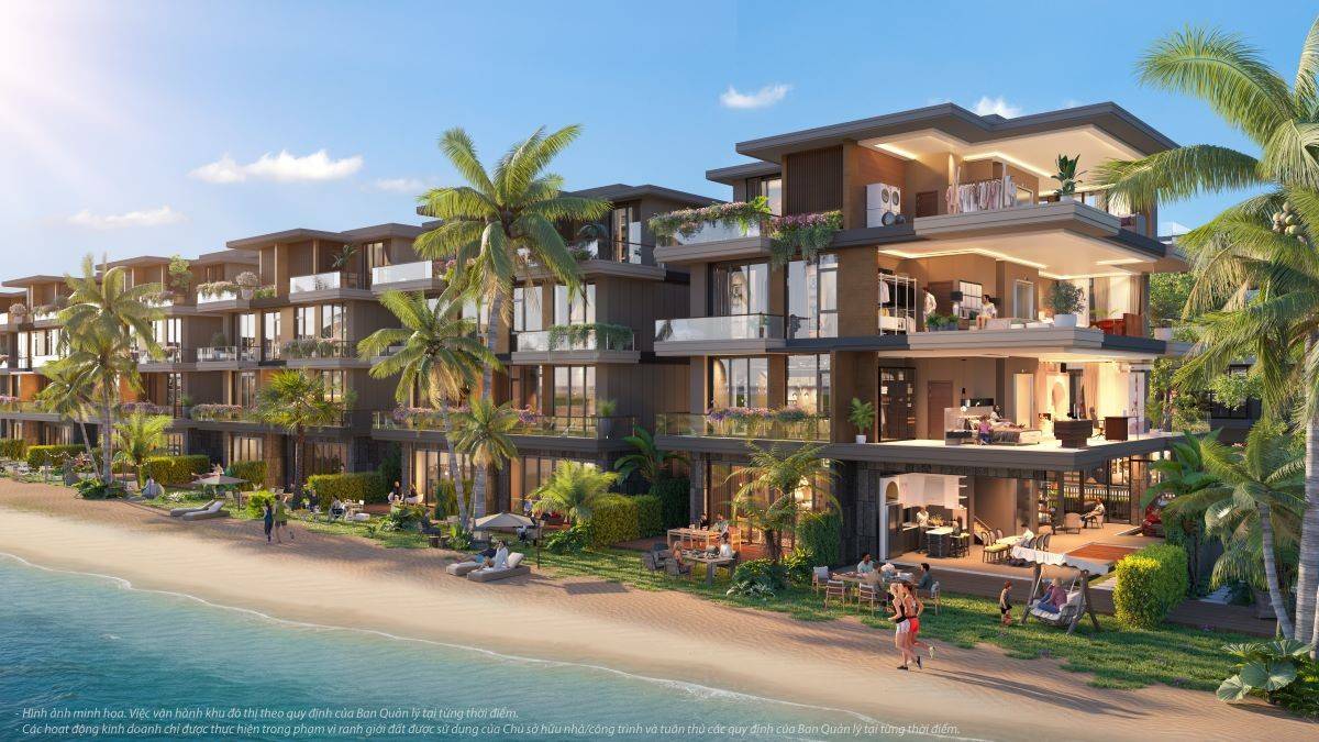 Hệ sinh thái nước, cây và nhà đan xen tại The Tropic