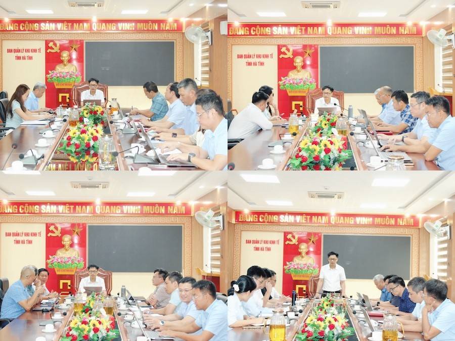 Ông Võ Tá Nghĩa – Phó Trưởng Ban Quản lý Khu kinh tế tỉnh Hà Tĩnh dẫn đầu đoàn công tác trực tiếp làm việc với các chủ đầu tư để đôn đốc, tháo gỡ khó khăn cho các dự án chậm tiến độ trong Khu kinh tế Vũng Áng