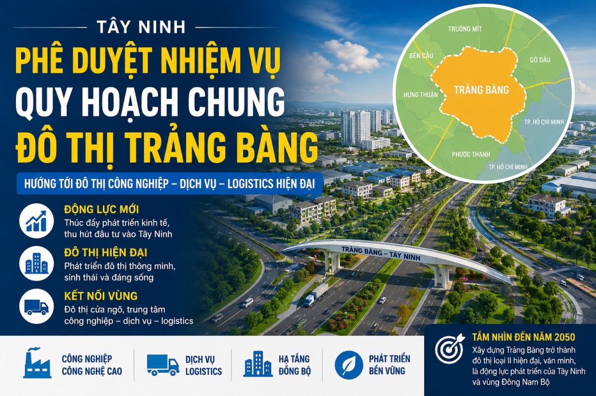 Tây Ninh: Trảng Bàng định hình đô thị cửa ngõ công nghiệp xanh hiện đại