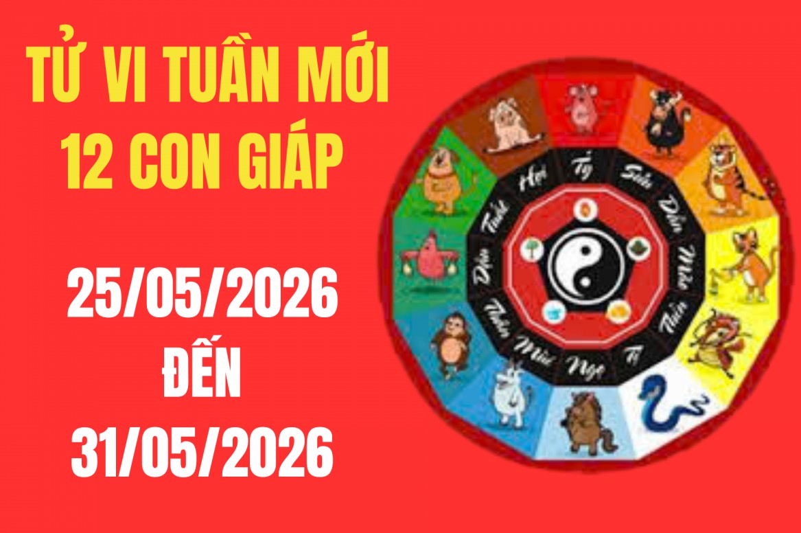 Tử vi tuần mới 12 con giáp từ 25/5 – 31/5/2026: Đâu là những con giáp may mắn vượng phát tài lộc nhất?
