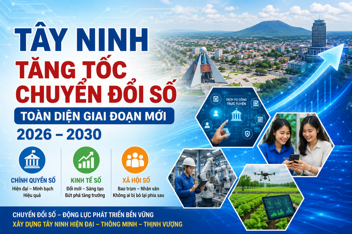 Tây Ninh đang bước vào giai đoạn tăng tốc chuyển đổi số toàn diện với nhiều mục tiêu cụ thể, giải pháp đồng bộ và quyết tâm chính trị cao