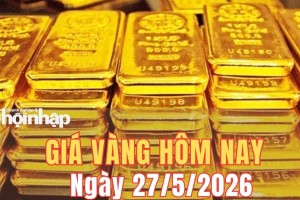Giá vàng hôm nay 27/5/2026: Giá vàng trong nước giảm đồng loạt