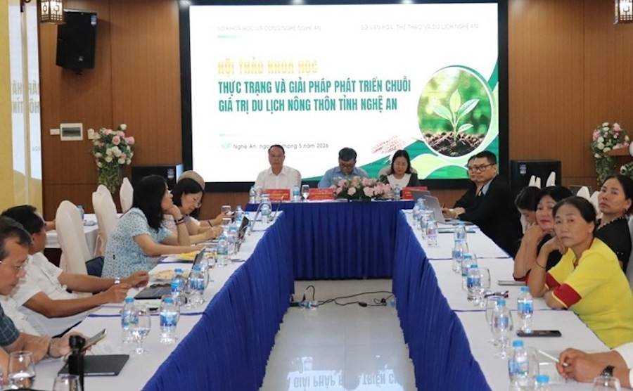 Sở Khoa học và Công nghệ Nghệ An phối hợp với Sở Văn hóa, Thể thao và Du lịch tổ chức Hội thảo khoa học “Thực trạng và giải pháp phát triển chuỗi giá trị du lịch nông thôn”. 