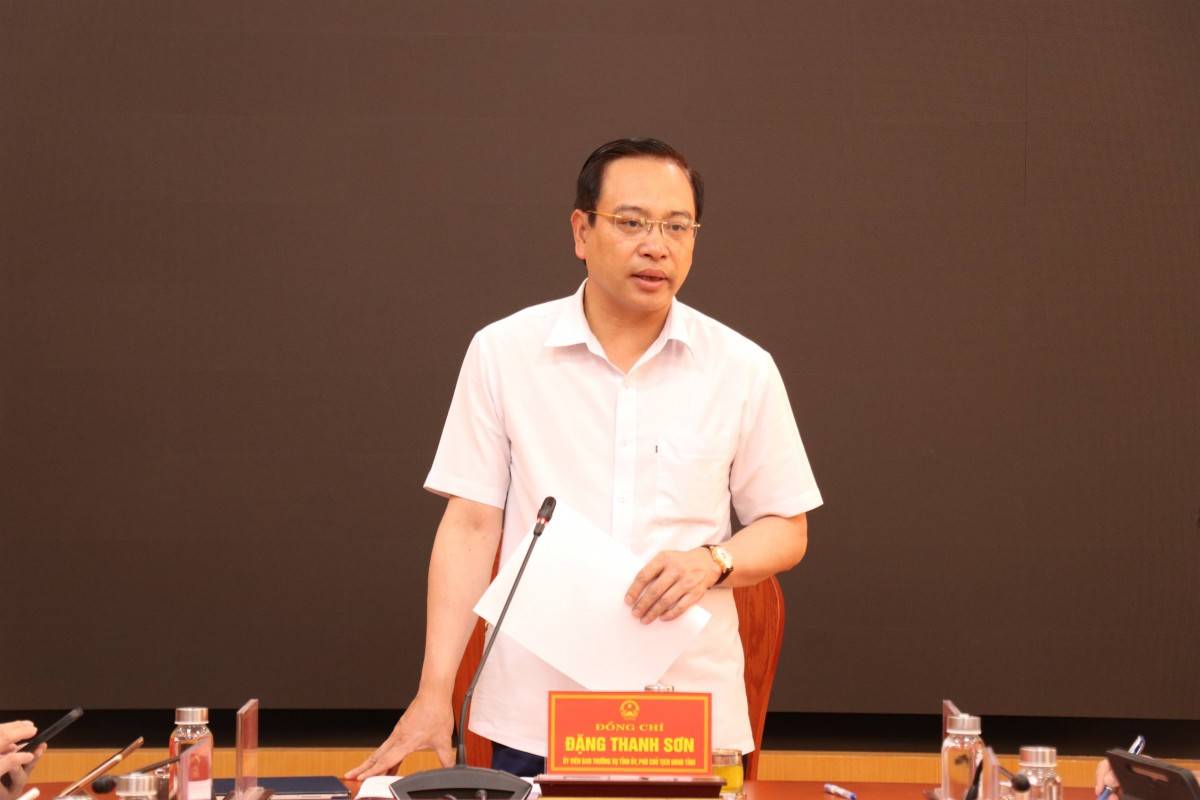  Đặng Thanh Sơn, Ủy viên BTV Tỉnh ủy, Phó Chủ tịch UBND tỉnh phát biểu kết luận hội nghị
