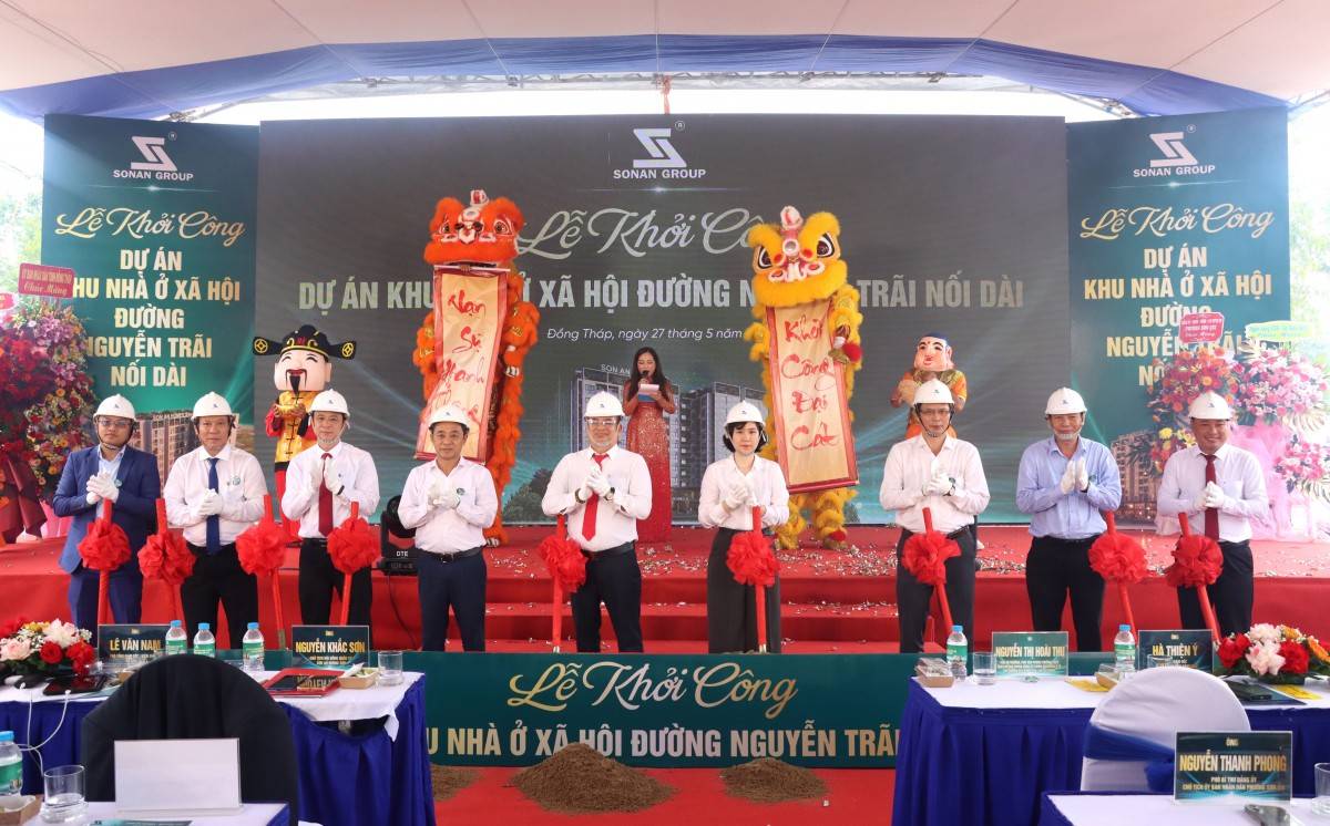 Đồng Tháp thêm một dự án nhà ở xã hội được khởi công đáp ứng chỗ ở cho hơn 1.000 người dân