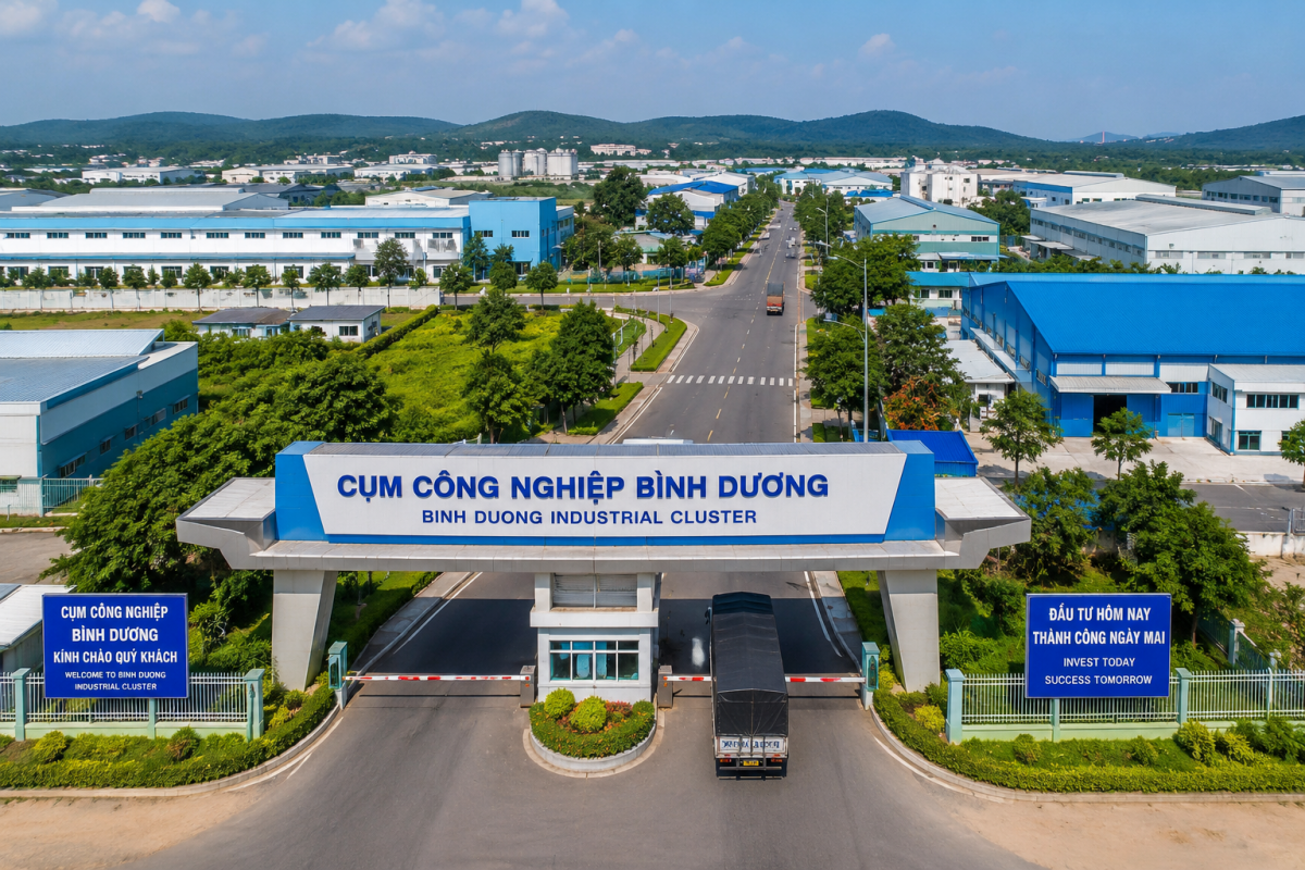Cụm công nghiệp Bình Dương quy mô khoảng 75 ha đã cơ bản lấp đầy. Hình minh hoạ