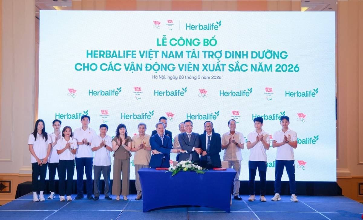 sẽ tài trợ các sản phẩm dinh dưỡng Herbalife cho 120 vận động viên xuất sắc và 30 vận động viên người khuyết tật xuất sắc của Việt Nam trong năm 2026.
