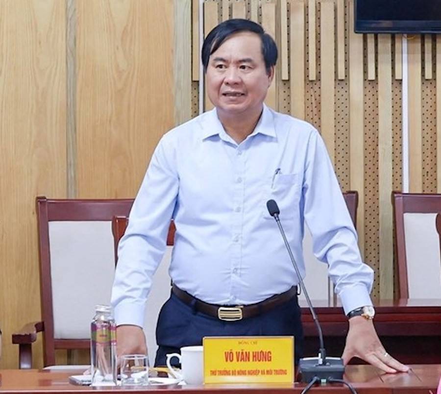 Ông Võ Văn Hưng - Thứ trưởng Bộ Nông nghiệp và Môi trường, Phó trưởng Ban Chỉ đạo Quốc gia về IUU phát biểu tại buổi làm việc.