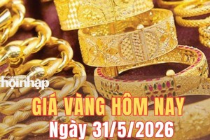 Giá vàng hôm nay 31/5/2026: Giá vàng tiếp tục tăng mạnh