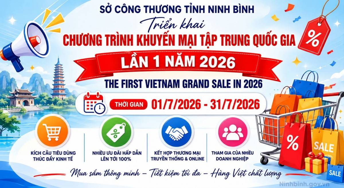 Ninh Bình triển khai Chương trình khuyến mại tập trung quốc gia lần 1 năm 2026