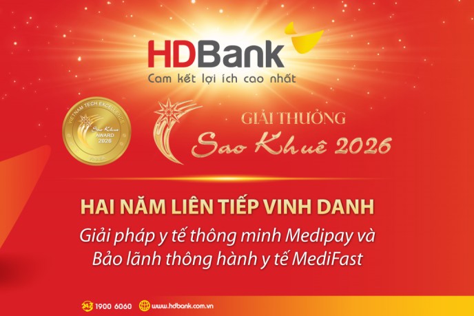 HDBank ghi dấu ấn tại Sao Khuê 2026 với bộ đôi giải pháp y tế số MediPay – MediFast