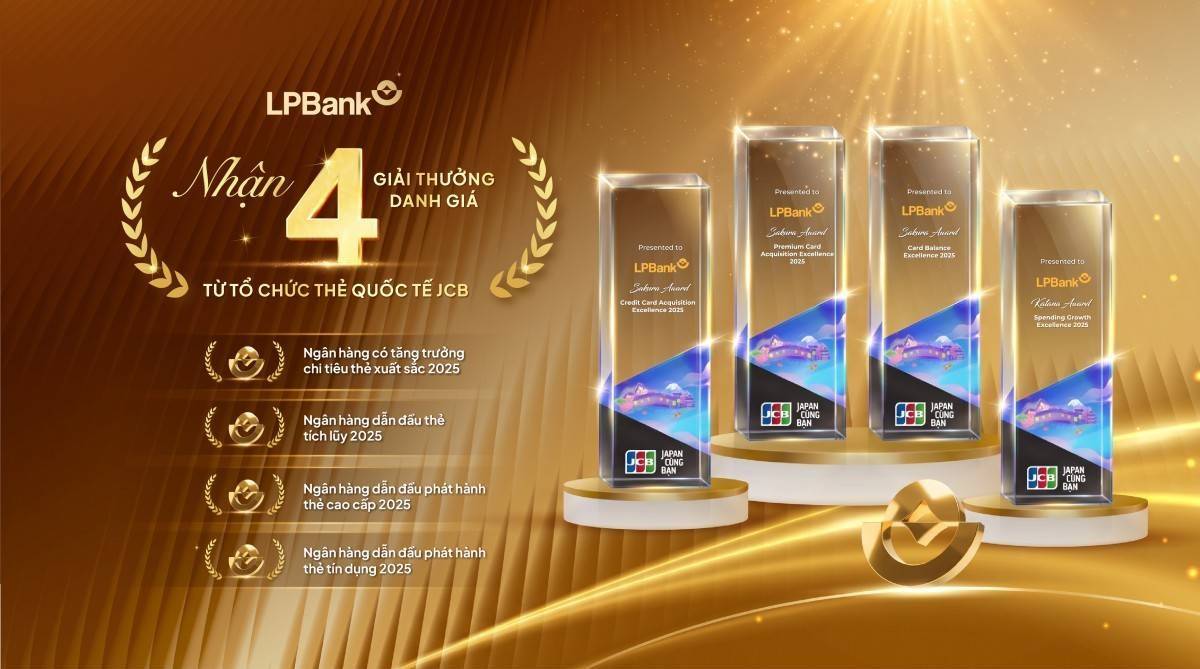 LPBank thắng lớn với 4 giải thưởng từ Tổ chức Thẻ Quốc tế JCB