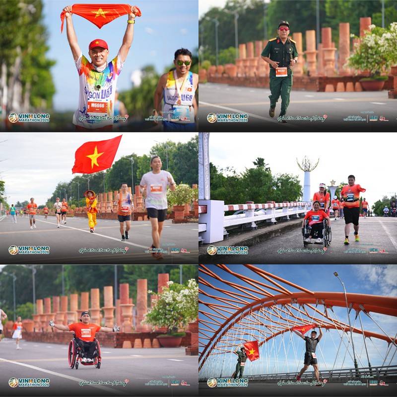 Các vận động viên trong niềm vui với trang phục ý nghĩa tại giải chạy 