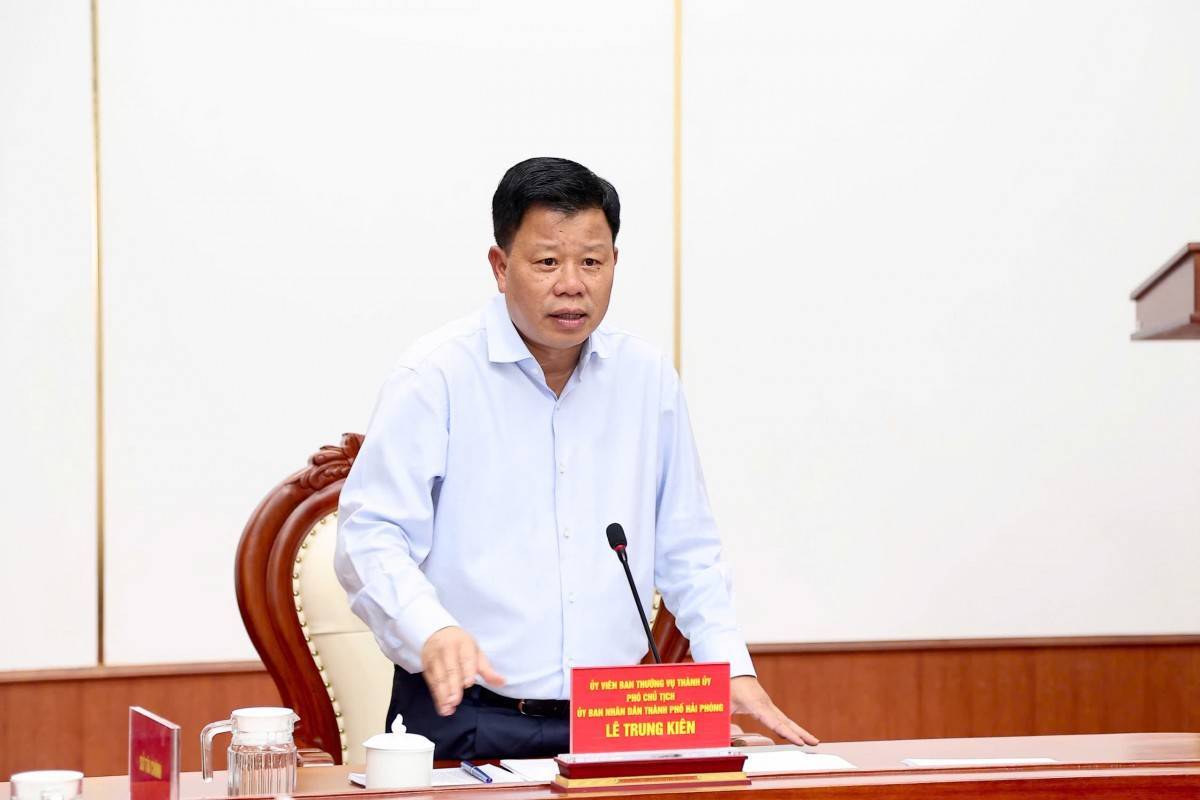 Phó Chủ tịch UBND thành phố Lê Trung Kiên phát biểu 