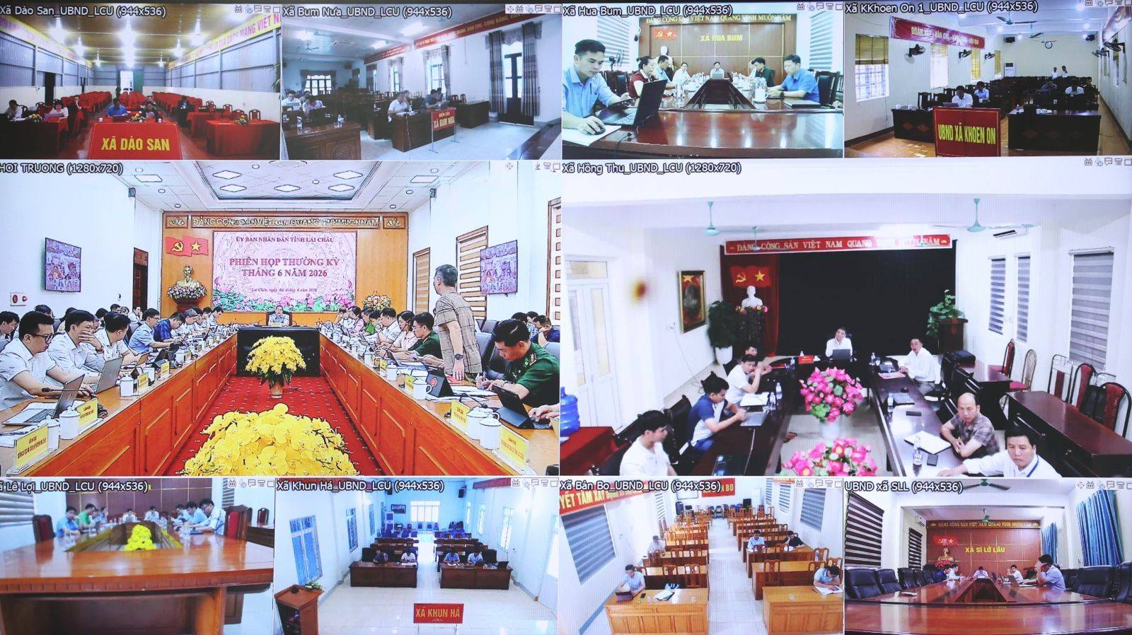 Quang cảnh Phiên họp tại các điểm cầu.