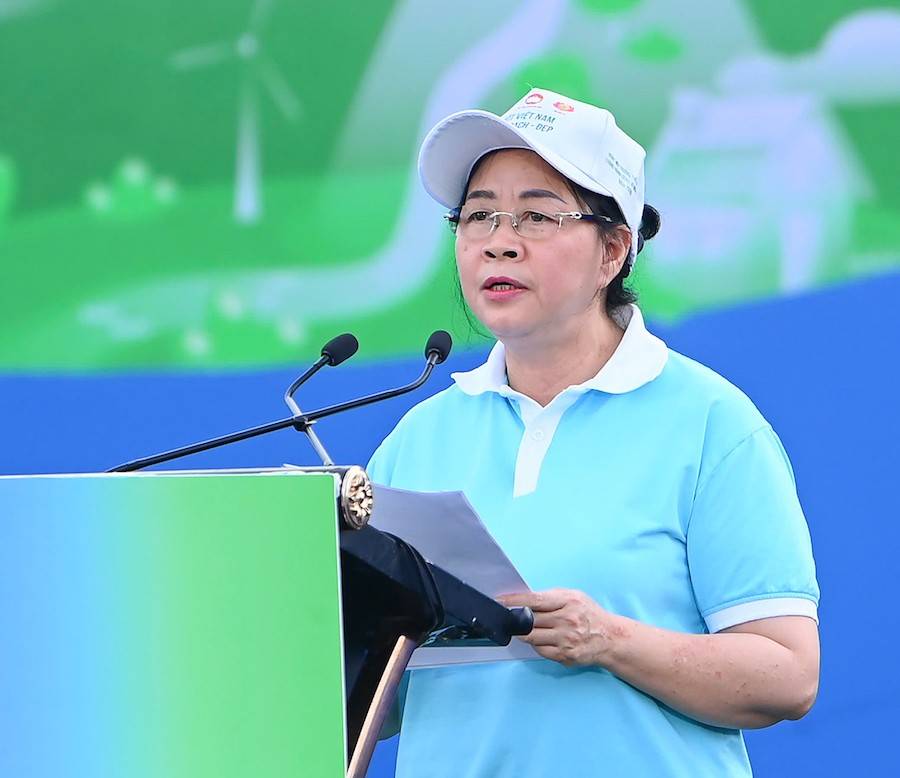 bà Bùi Thị Minh Hoài - Ủy viên Bộ Chính trị, Bí thư Trung ương Đảng, Chủ tịch Ủy ban Trung ương MTTQ Việt Nam 