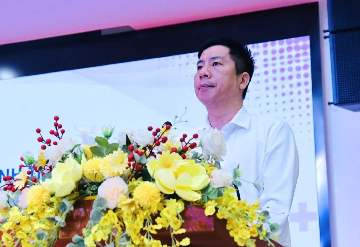 Chủ tịch Hội Doanh nhân trẻ tỉnh Thanh Hóa Nguyễn Văn Tuấn phát biểu