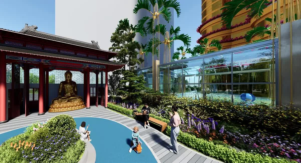 Công viên Bồ Đề Tâm - điểm nhân tâm linh giúp cư dân thanh tịnh và thư giãn giữa Hà Nội ồn ào sôi động