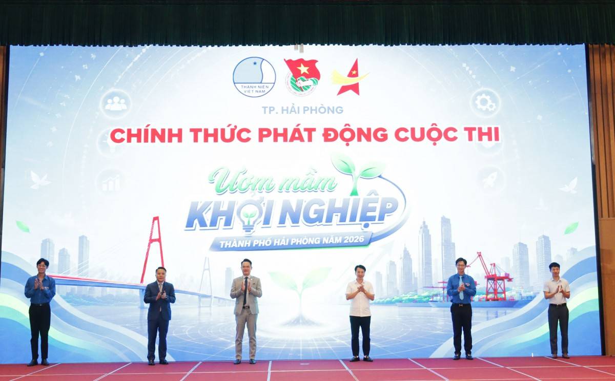 Các đại biểu phát động Chương trình Thanh niên khởi nghiệp thành phố Hải Phòng năm 2026.