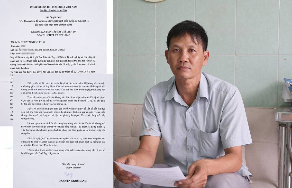 Tranh chấp quyền sử dụng đất tại An Giang liên quan giấy chứng nhận và hiện trạng sử dụng thực tế.