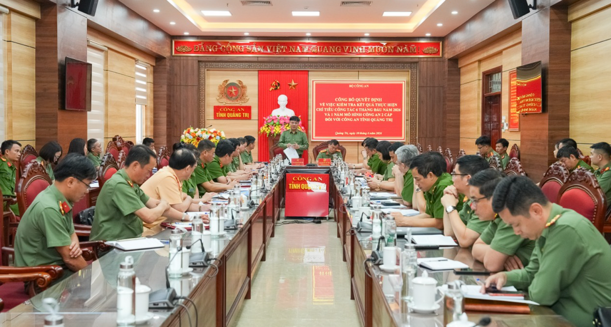 Bộ Công an kiểm tra kết quả thực hiện các mặt công tác tại Công an tỉnh Quảng Trị