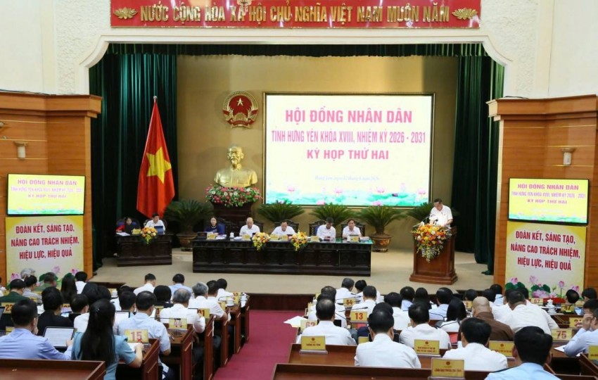 Toàn cảnh Kỳ họp thứ hai HĐND tỉnh Hưng Yên khóa XVIII.