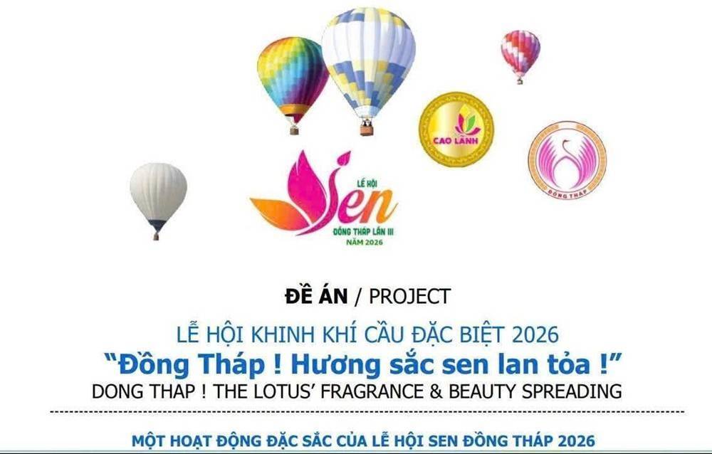 Trình diễn khinh khí cầu và diễu hành 1.500 áo dài Sen tại Lễ hội Sen Đồng Tháp lần thứ III