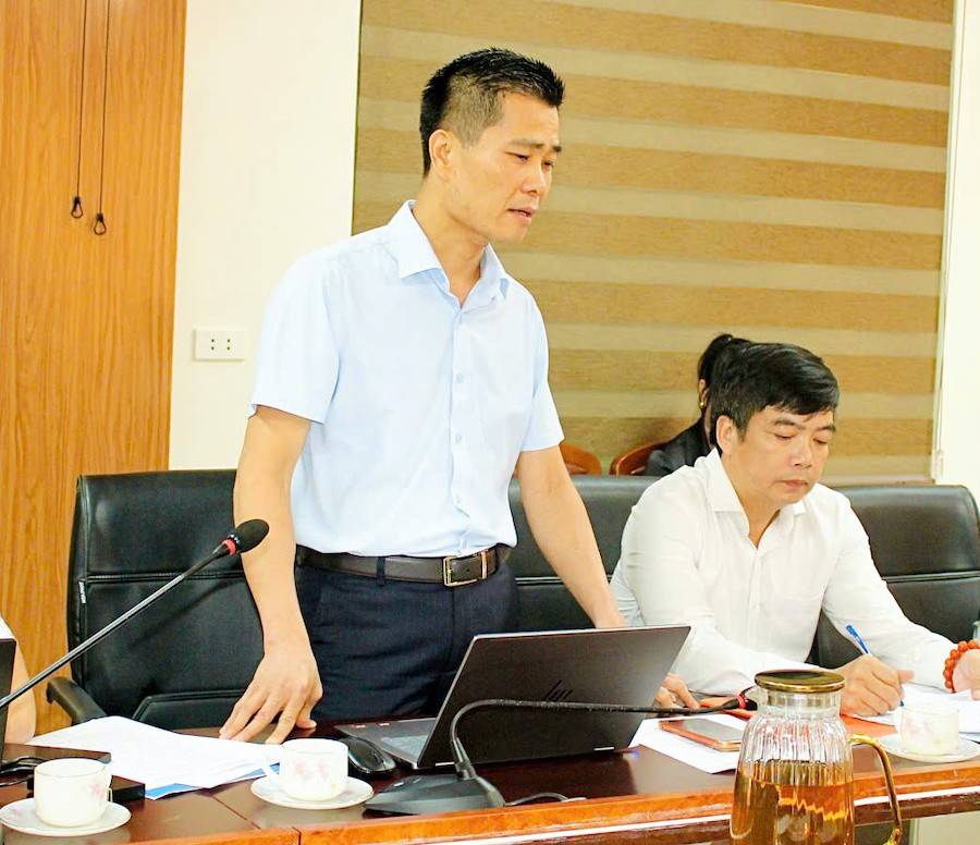 Chủ tịch UBND phường Bắc Hồng Lĩnh (Hà Tĩnh) phát biểu tại buổi làm việc