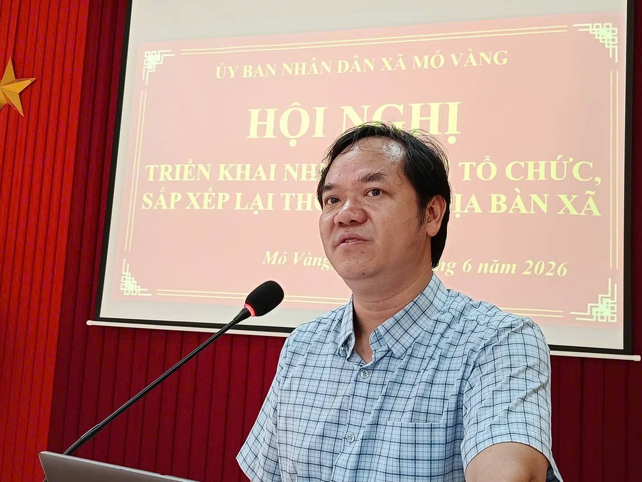 Phát biểu chỉ đạo tại hội nghị, ông Đỗ Cao Quyền, Phó Bí thư Đảng ủy, Chủ tịch UBND xã Mỏ Vàng