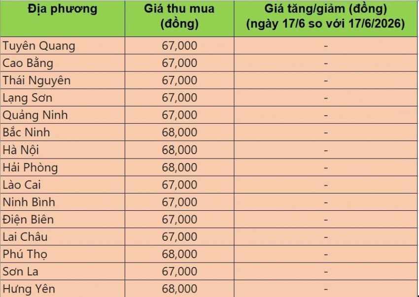 Bảng giá heo hơi tại miền Bắc hôm nay 18/6/2026