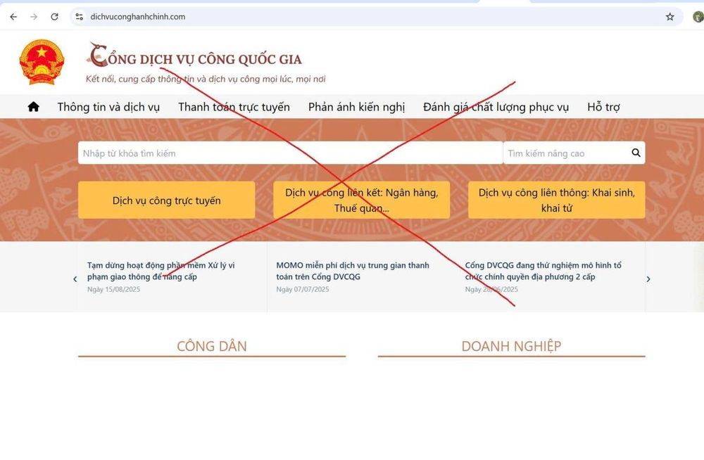 Giả mạo Cổng Dịch vụ công Quốc gia để lừa đảo, người dân cần đặc biệt cảnh giác