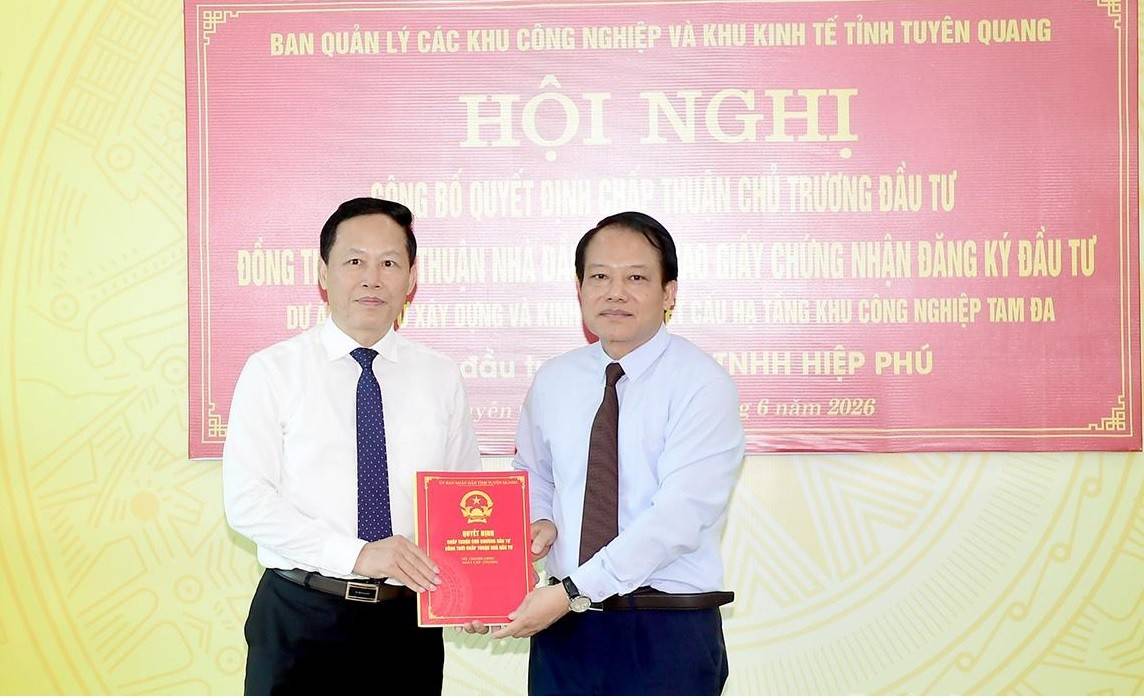 Tuyên Quang chấp thuận đầu tư Khu công nghiệp Tam Đa hơn 868 tỷ đồng