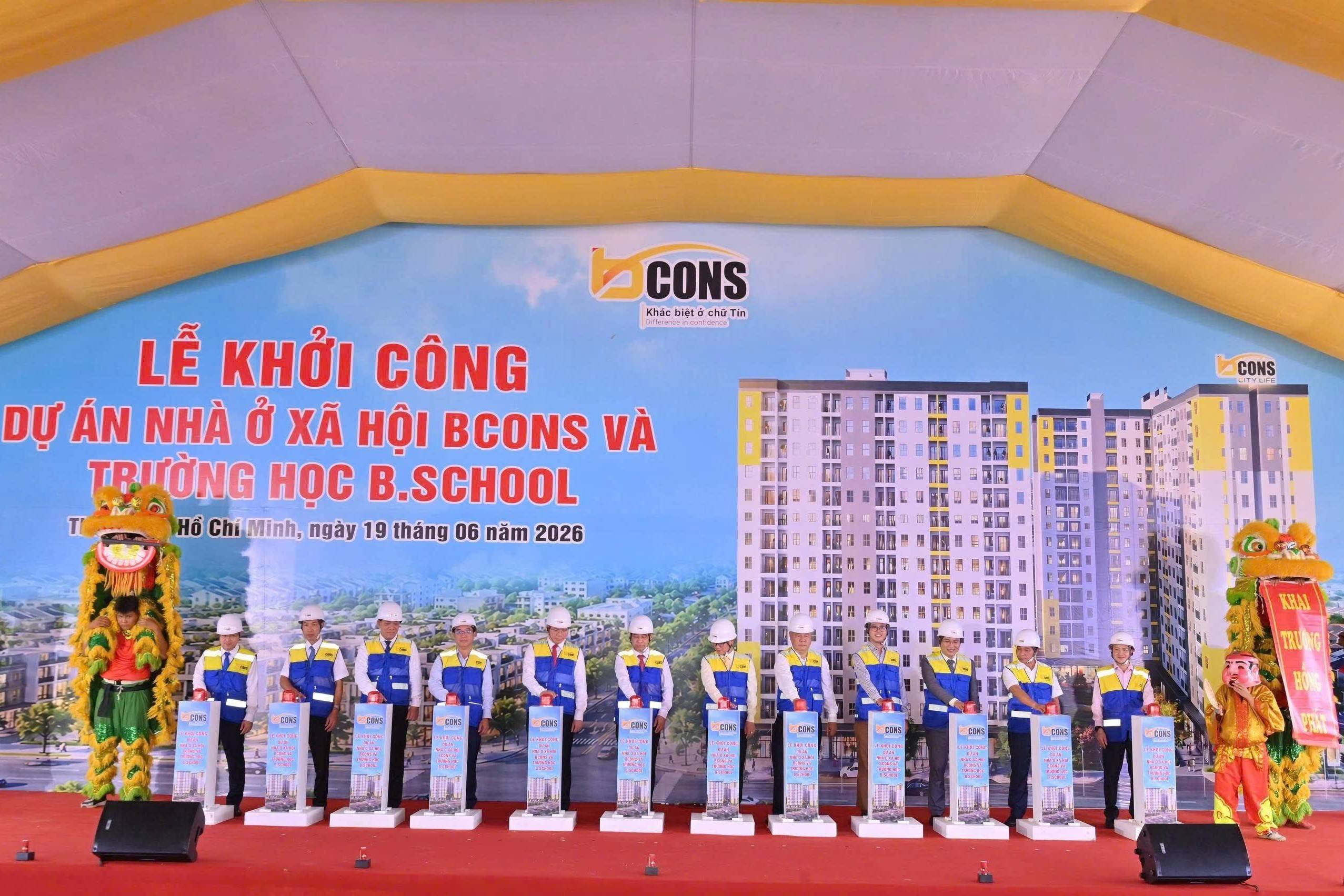 Bcons khởi công dự án nhà ở xã hội và trường học trong khu đô thị Bcons City Life