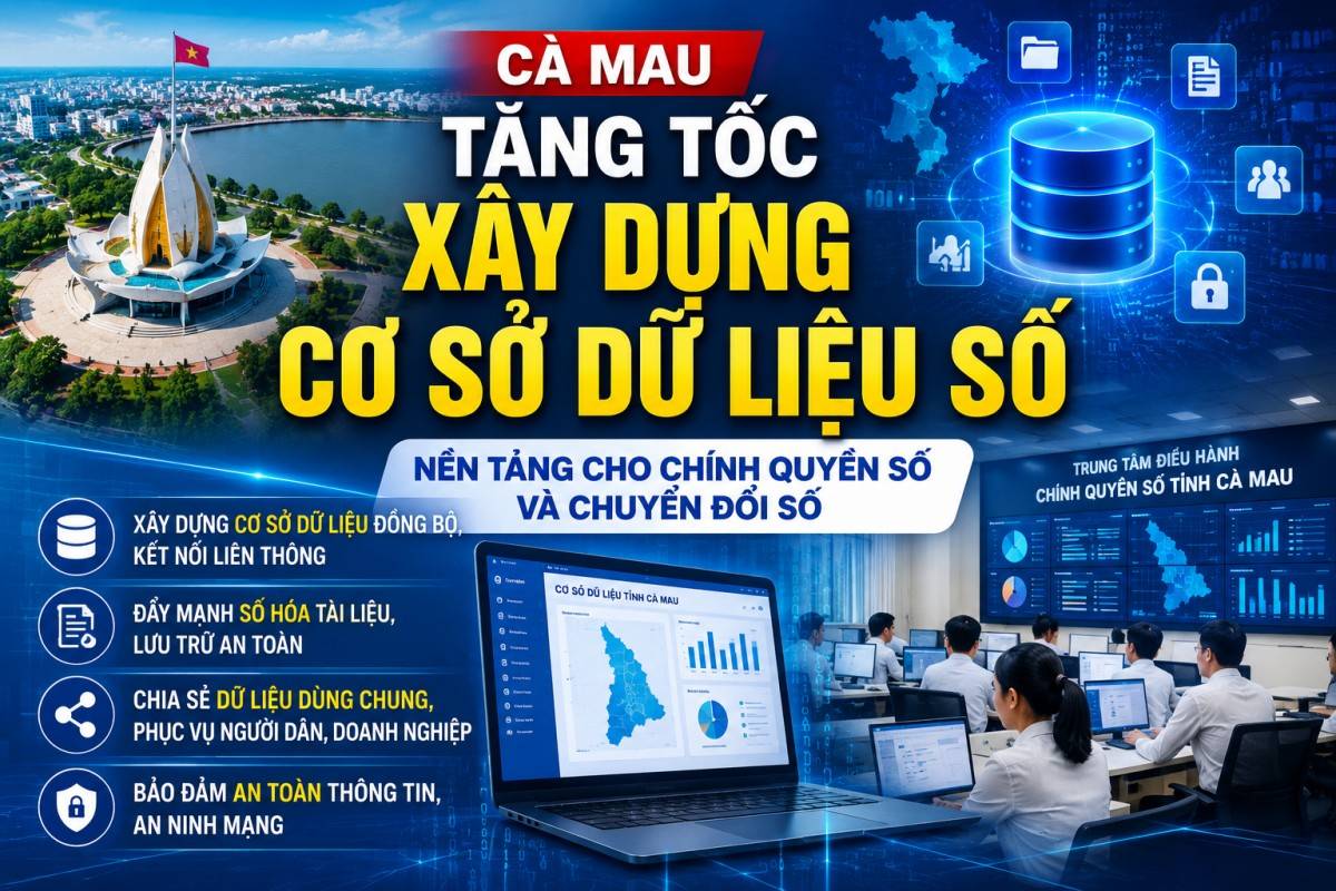 Cà Mau đẩy mạnh xây dựng cơ sở dữ liệu số phục vụ chính quyền số