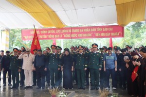 Lào Cai truy điệu, an táng 9 hài cốt liệt sĩ hy sinh bảo vệ biên giới phía Bắc