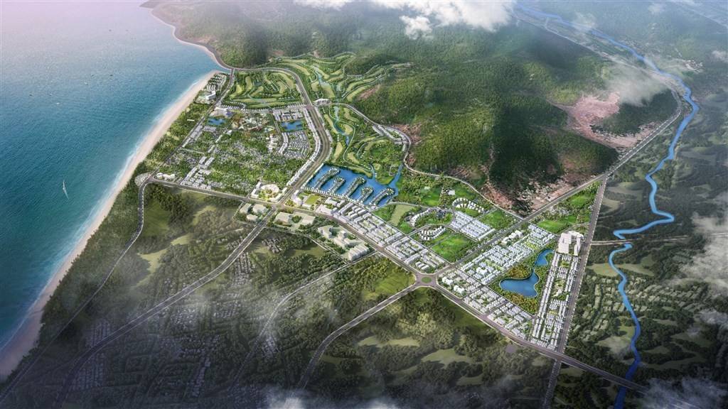 Phối cảnh Khu đô thị, du lịch nghỉ dưỡng và thể thao phía Nam đường N2 tại xã An Châu, tỉnh Nghệ An