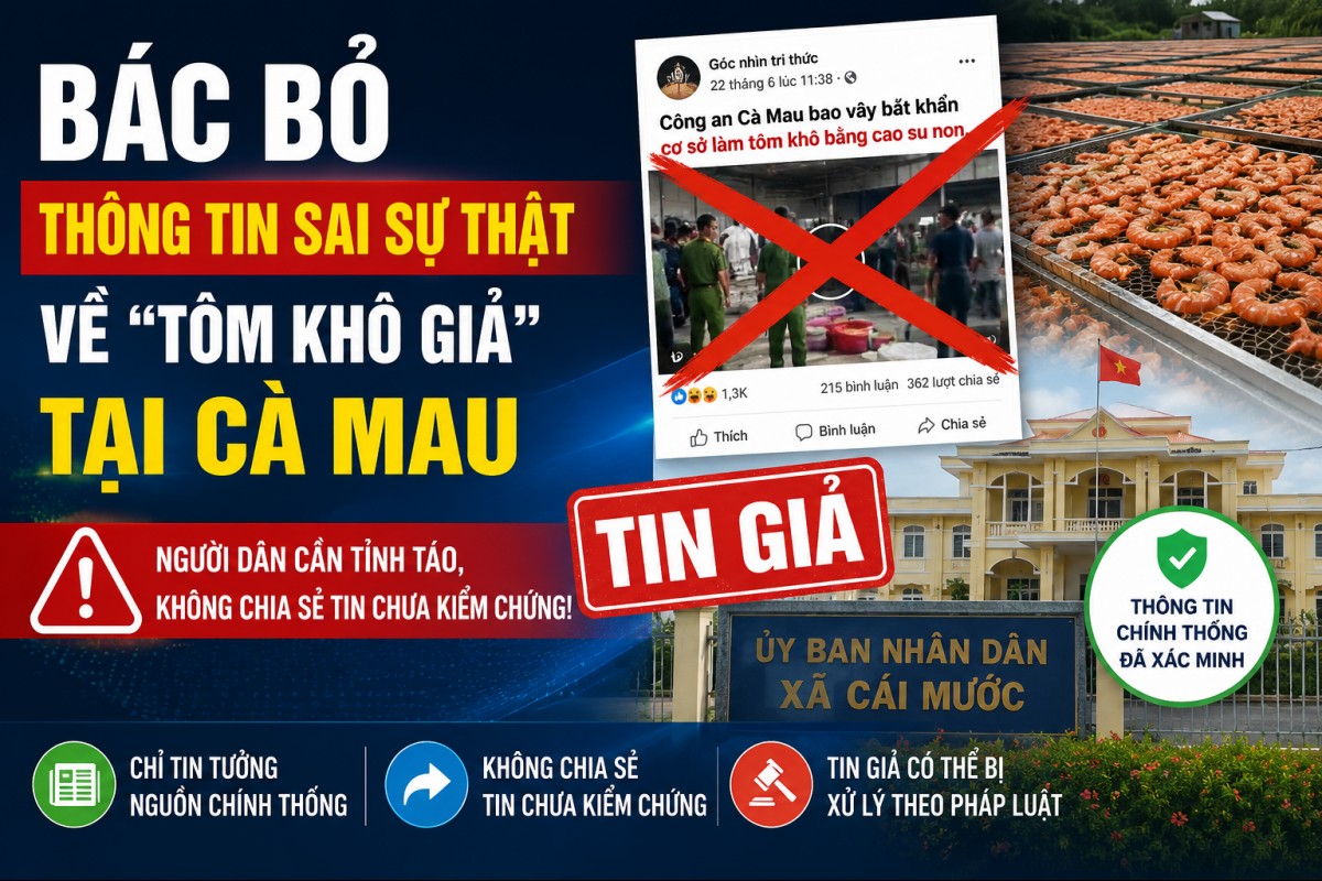 Bác bỏ thông tin sai sự thật về tôm khô Cà Mau