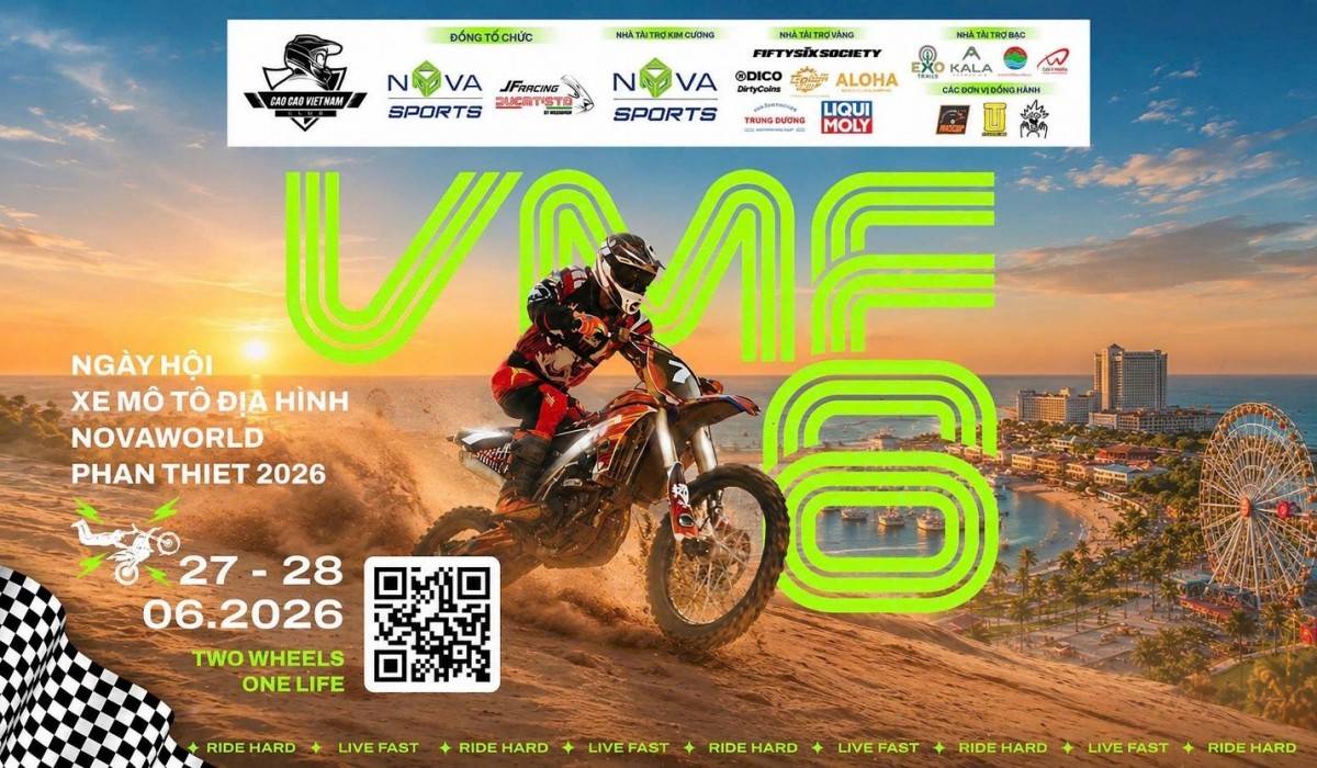 Vietnam Motocross Festival 2026 - ngày hộ mô tô địa hình hấp dẫn nhất mùa hè tại Novaworld Phan Thiết