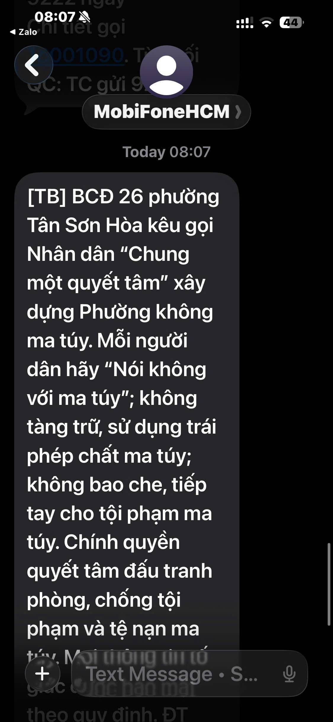 Hiệu quả từ giải pháp nhắn tin tuyên truyền phòng, chống ma túy đến từng người dân – Dấu ấn nổi bật của phường Tân Sơn Hòa trong Tháng hành động phòng, chống ma túy năm 2026