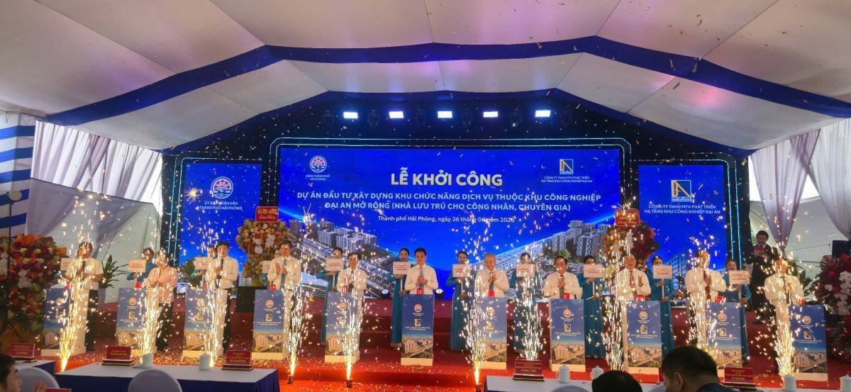 TP Hải Phòng khởi công khu lưu trú hơn 1.000 căn hộ cho công nhân, chuyên gia tại KCN Đại An mở rộng