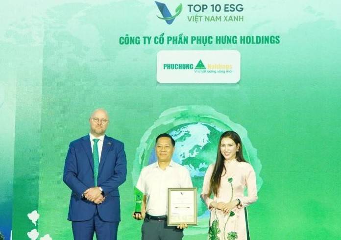 Phục Hưng Holdings vào Top 10 Doanh nghiệp ESG Việt Nam Xanh 2026 ngành Xây dựng