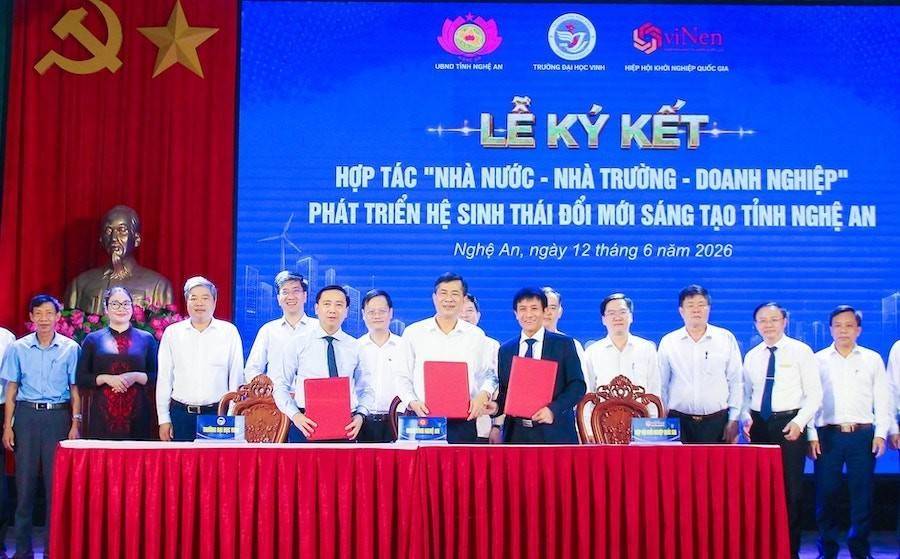 UBND tỉnh Nghệ An, Trường Đại học Vinh và Hiệp hội Khởi nghiệp Quốc gia ký kết chương trình hợp tác tại hội thảo