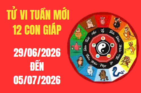 Tử vi tuần mới 12 con giáp từ 29/6 – 5/7/2026: Gọi tên các tuổi tốt vạn sự hanh thông, tuổi xấu cần cẩn trọng