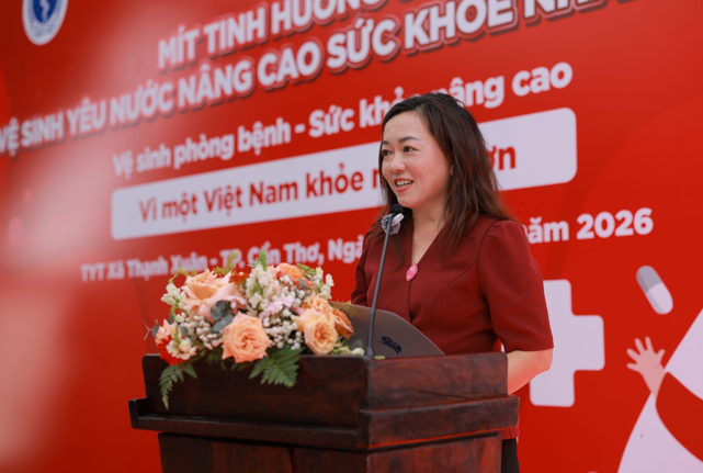 Bà Lê Thị Hồng Nhi, Phó Tổng Giám đốc Truyền thông, Đối ngoại và Phát triển bền vững, Unilever Việt Nam phát biểu tại sự kiện