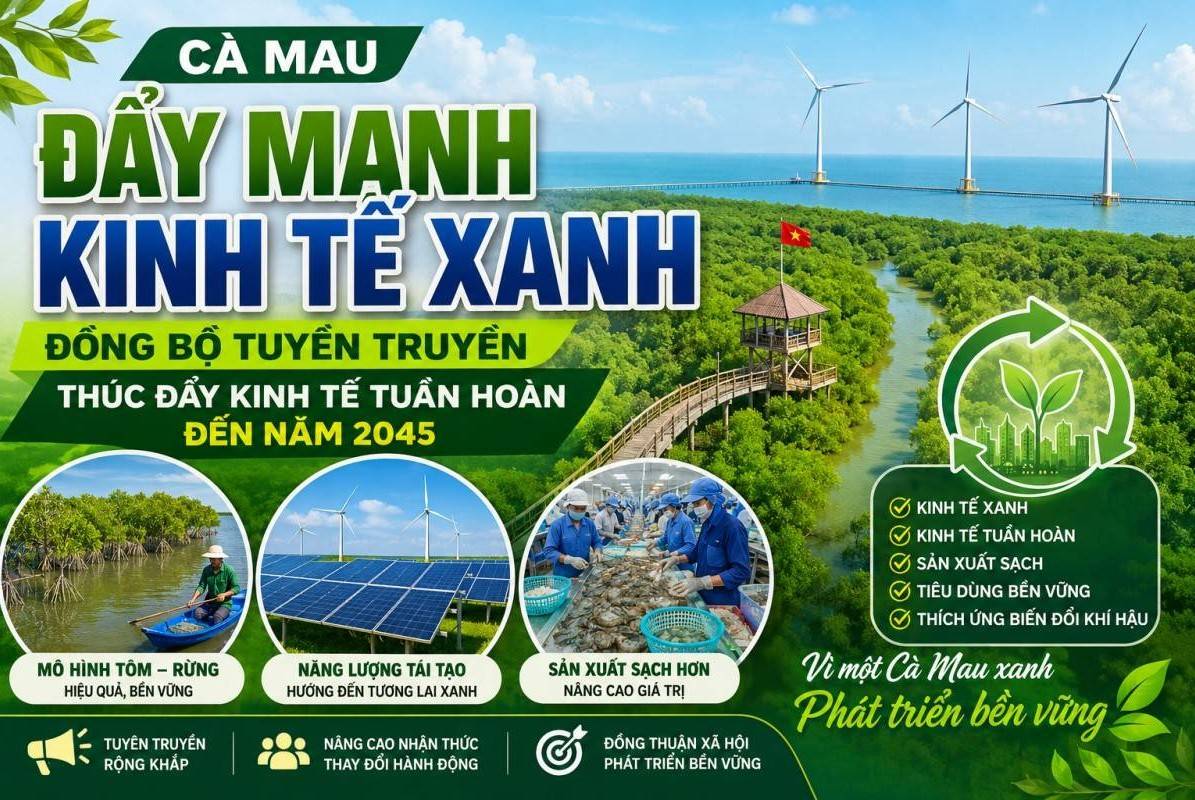 Cà Mau đẩy mạnh tuyên truyền phát triển kinh tế xanh và kinh tế tuần hoàn bền vững