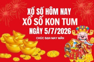XSKT 5/7, Kết quả xổ số Kon Tum hôm nay 5/7/2026, Trực tiếp XSKT ngày 1 tháng 7