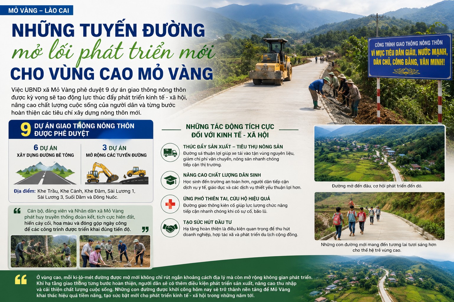 Những tuyến đường mở lối phát triển mới cho vùng cao Mỏ Vàng, Lào Cai