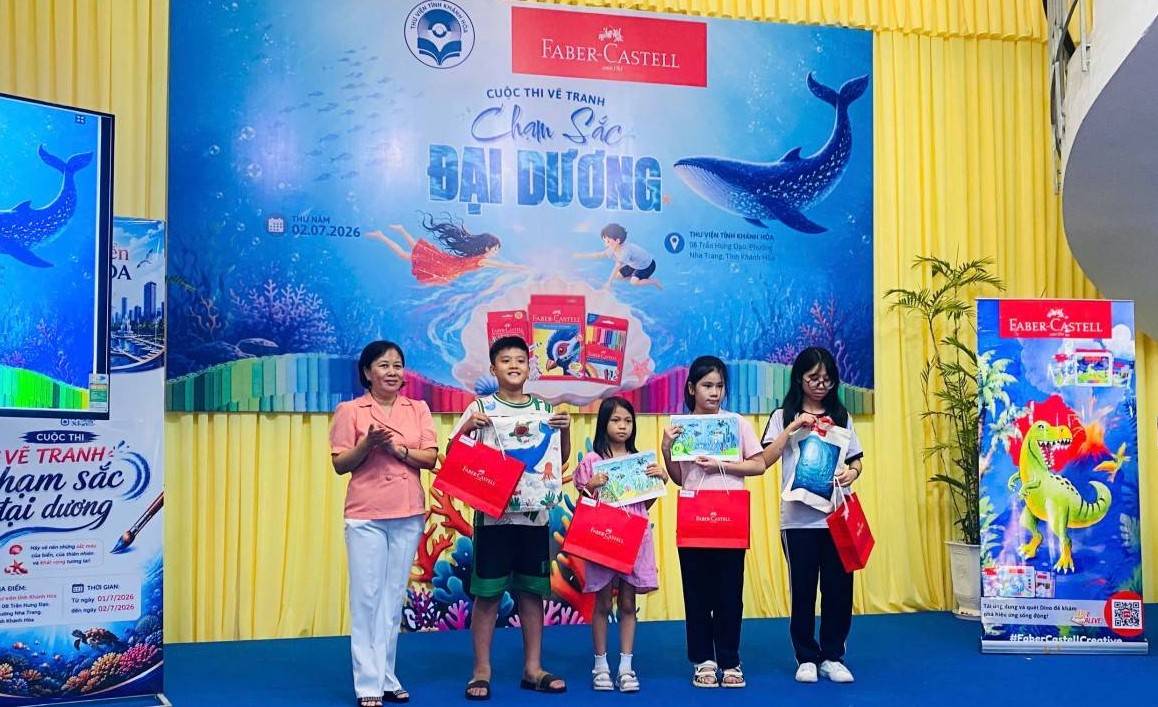 Con Ong Xanh và Thư viện Khánh Hòa tổ chức cuộc thi vẽ tranh dành cho thiếu nhi với chủ đề “Chạm sắc đại dương”
